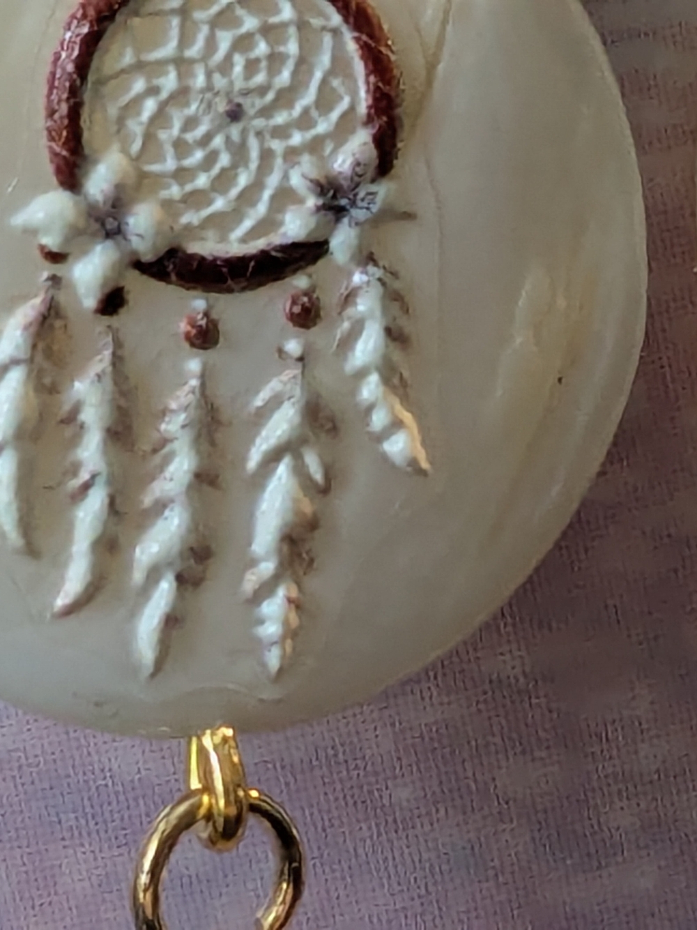 Native American White Dreamcatcher Dentalium Shell Drop Dentalium Earrings - Picture 10 of 11